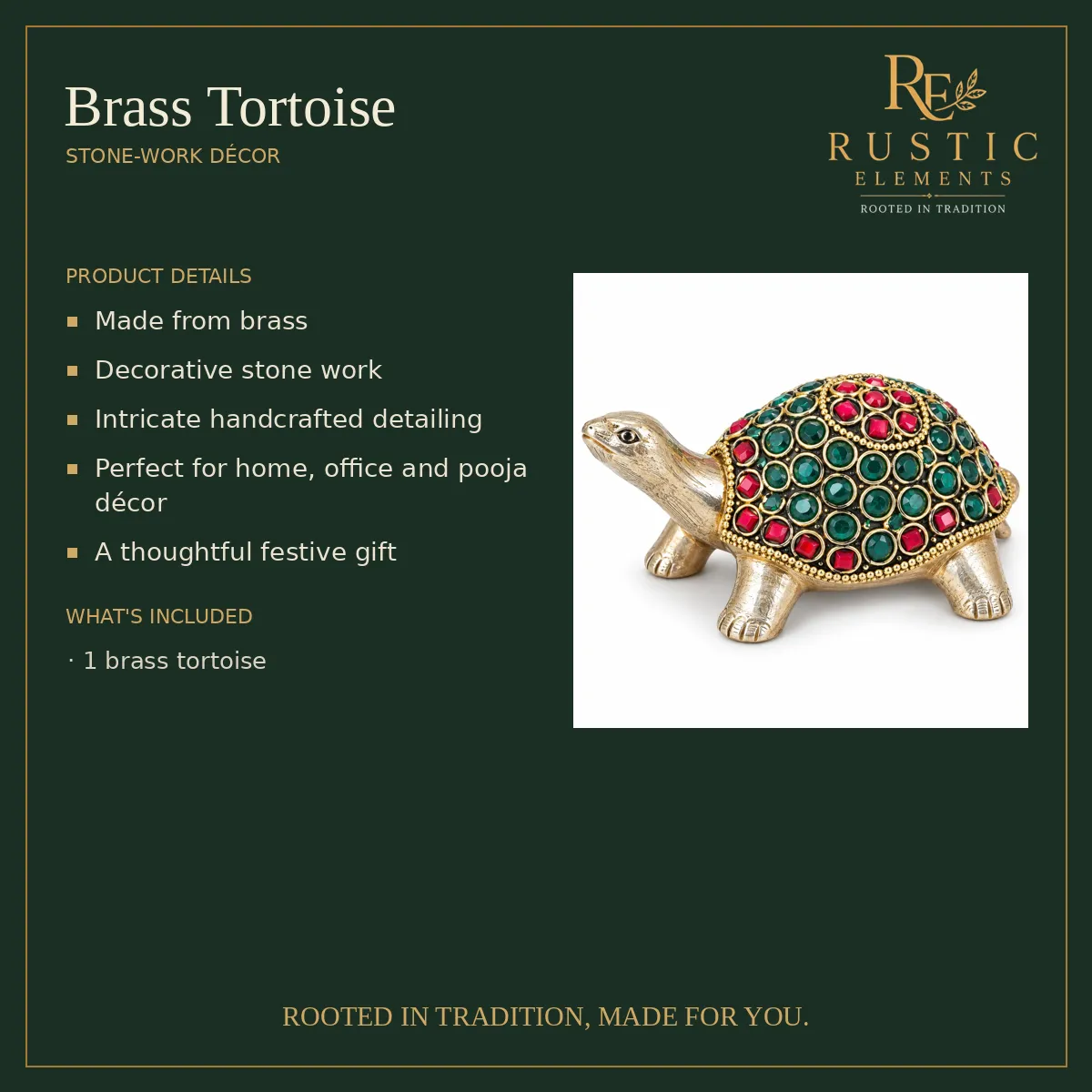 Brass Tortoise – Stone-Work Décor — view 5