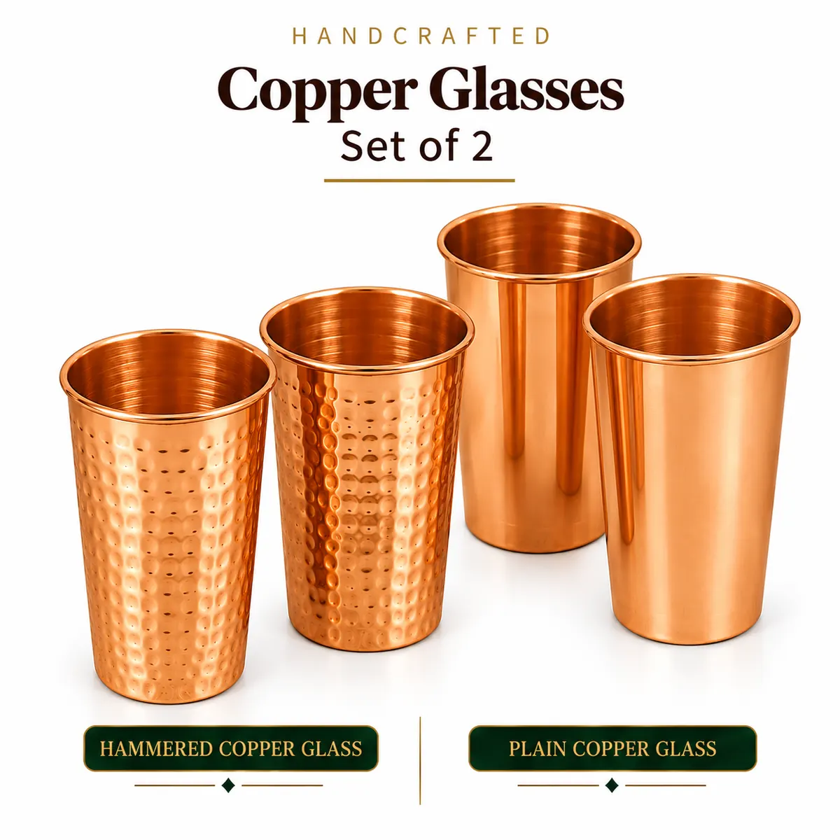 Copper Glasses – Set of 2 — view 1