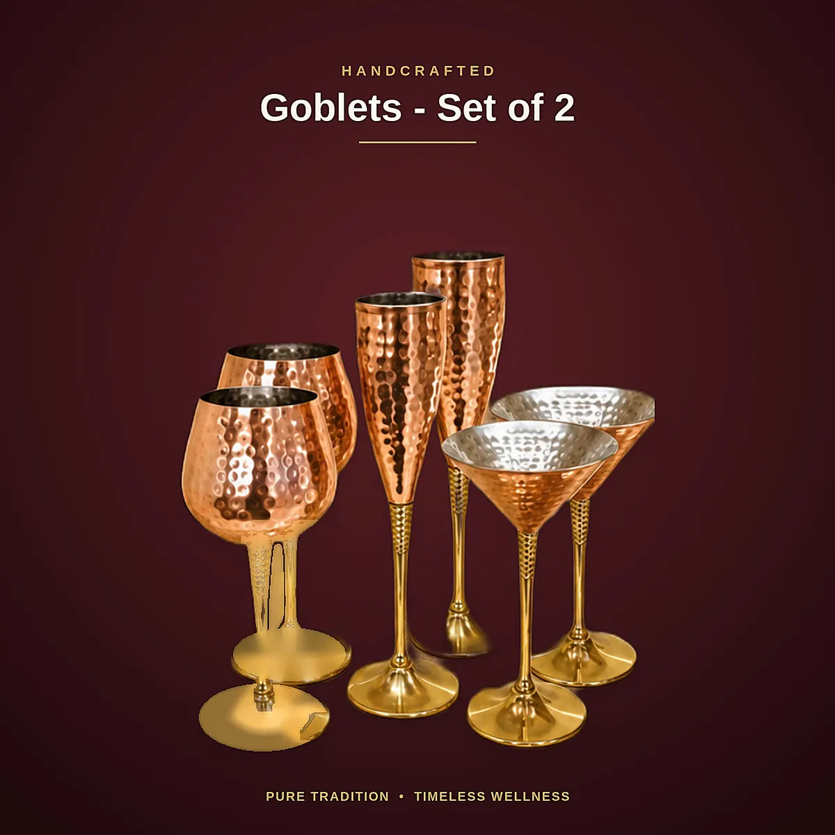 Copper Goblets – Set of 2 — view 3