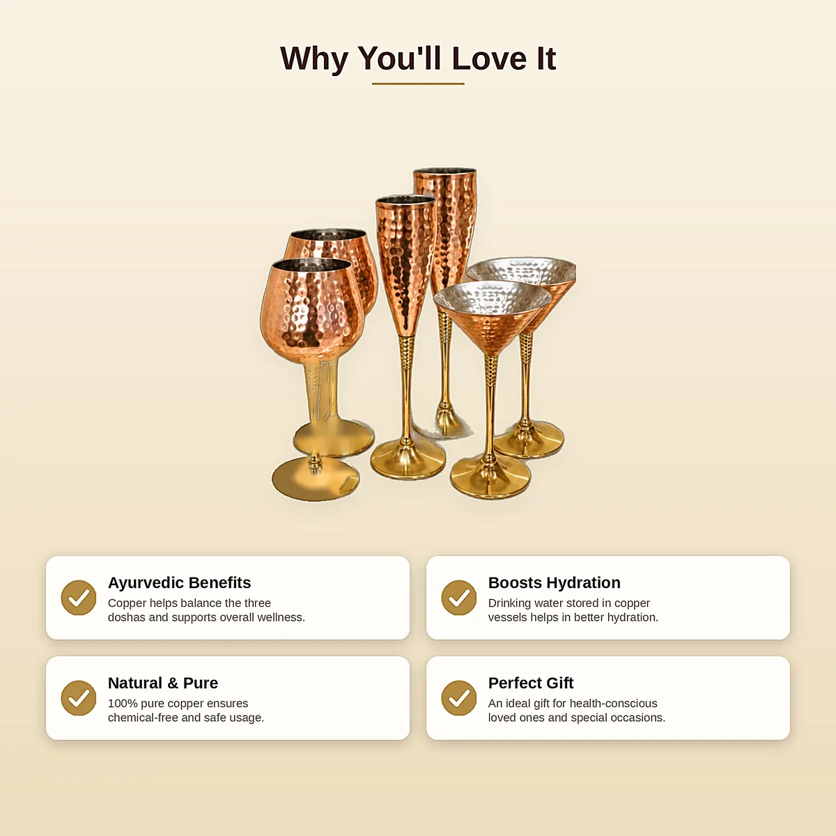 Copper Goblets – Set of 2 — view 4