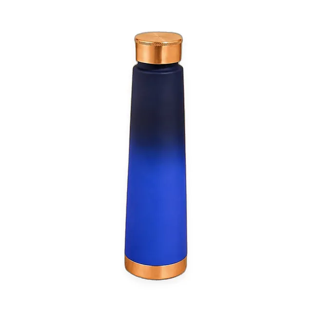 Double Shade Coloured Copper Bottle – Blue — handcrafted copper