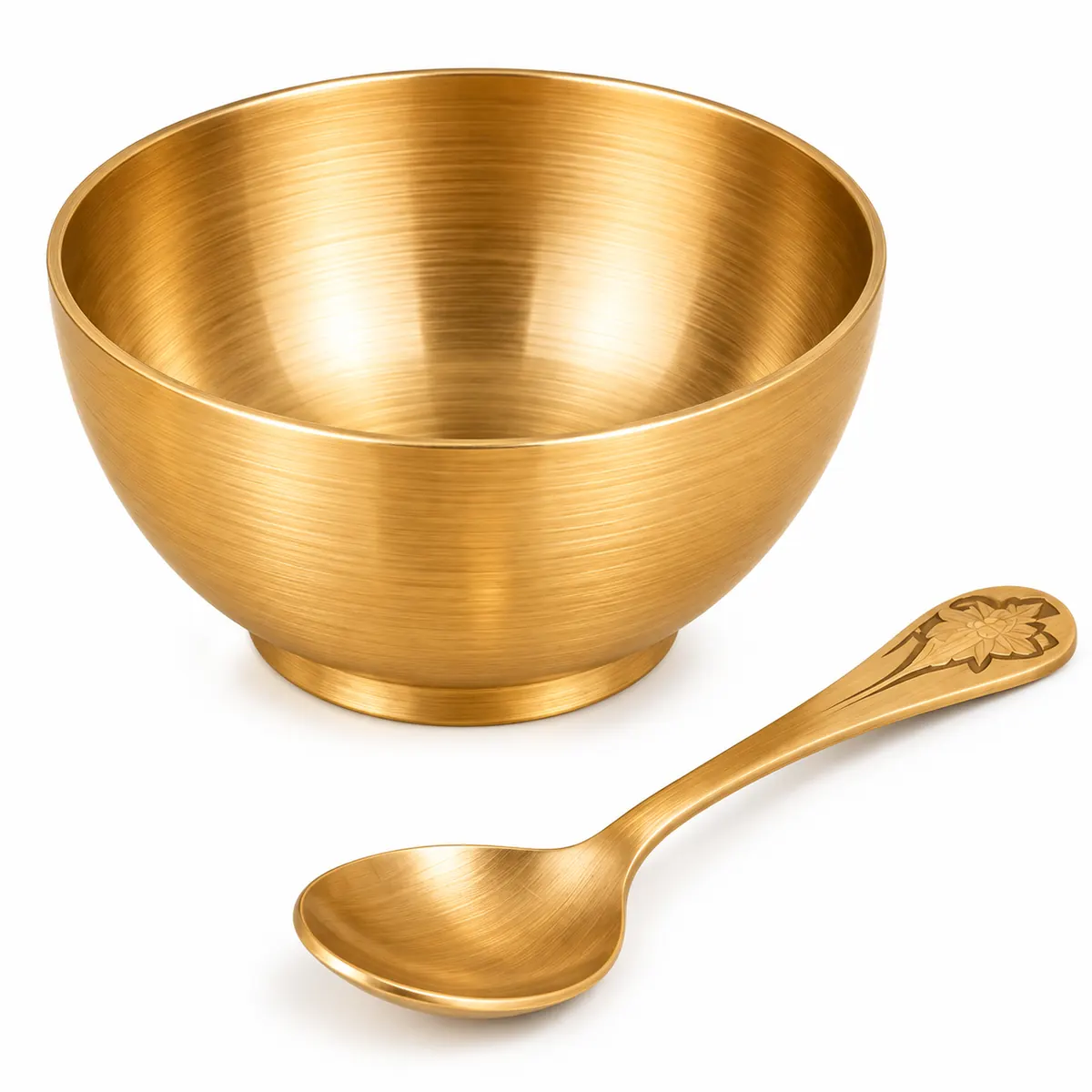 Kansa Medium Katori with Spoon — view 1