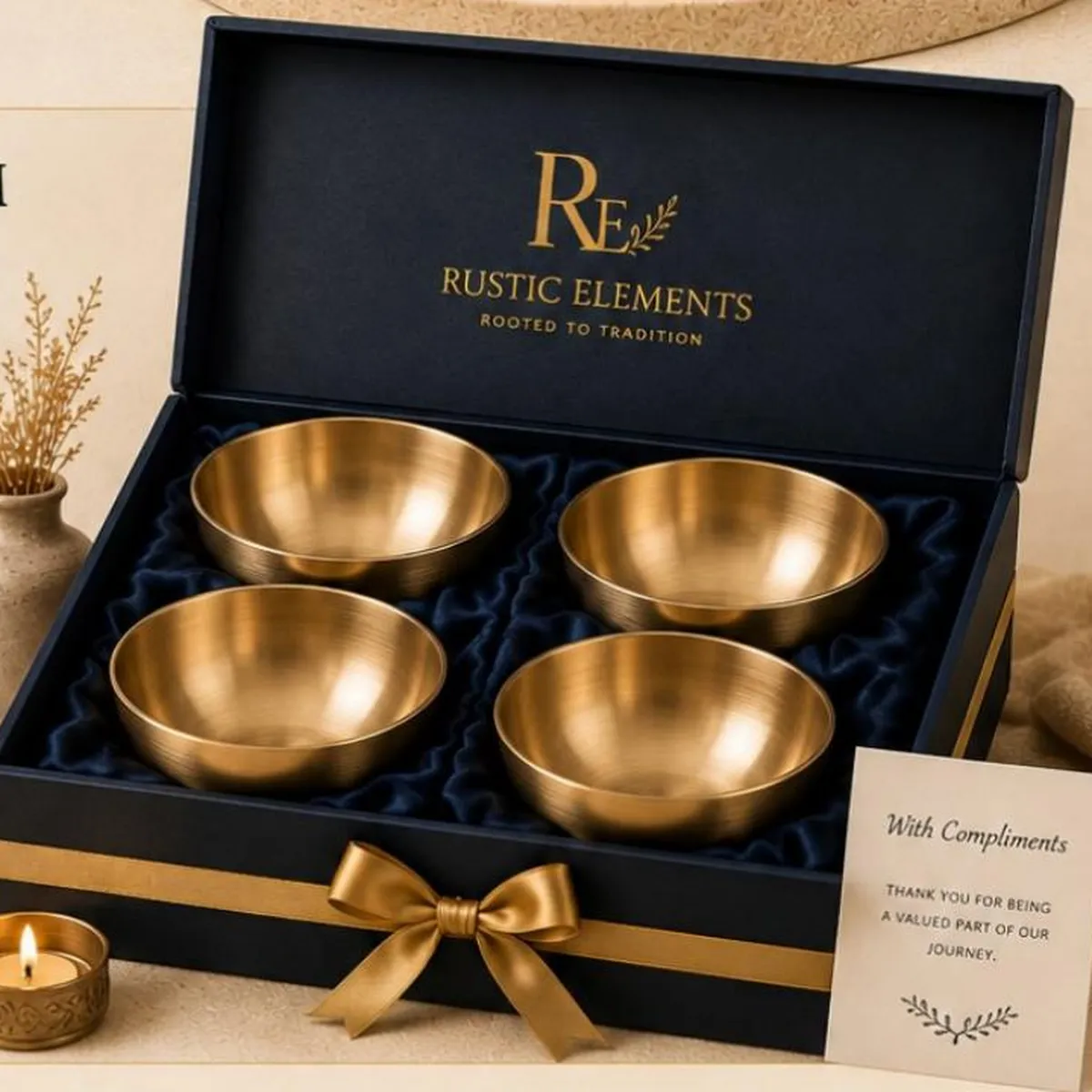 Kansa Medium Bowl Gift Set – Set of 4 · Gift Boxed — view 3