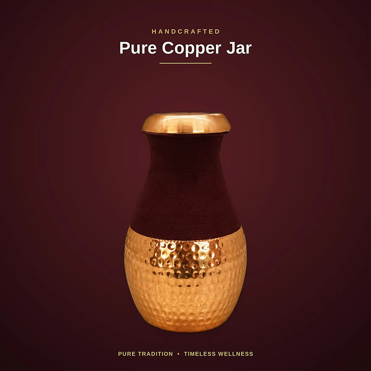 Pure Copper Jar – Rajwadi Jar · Single or with 2 Glasses — view 3