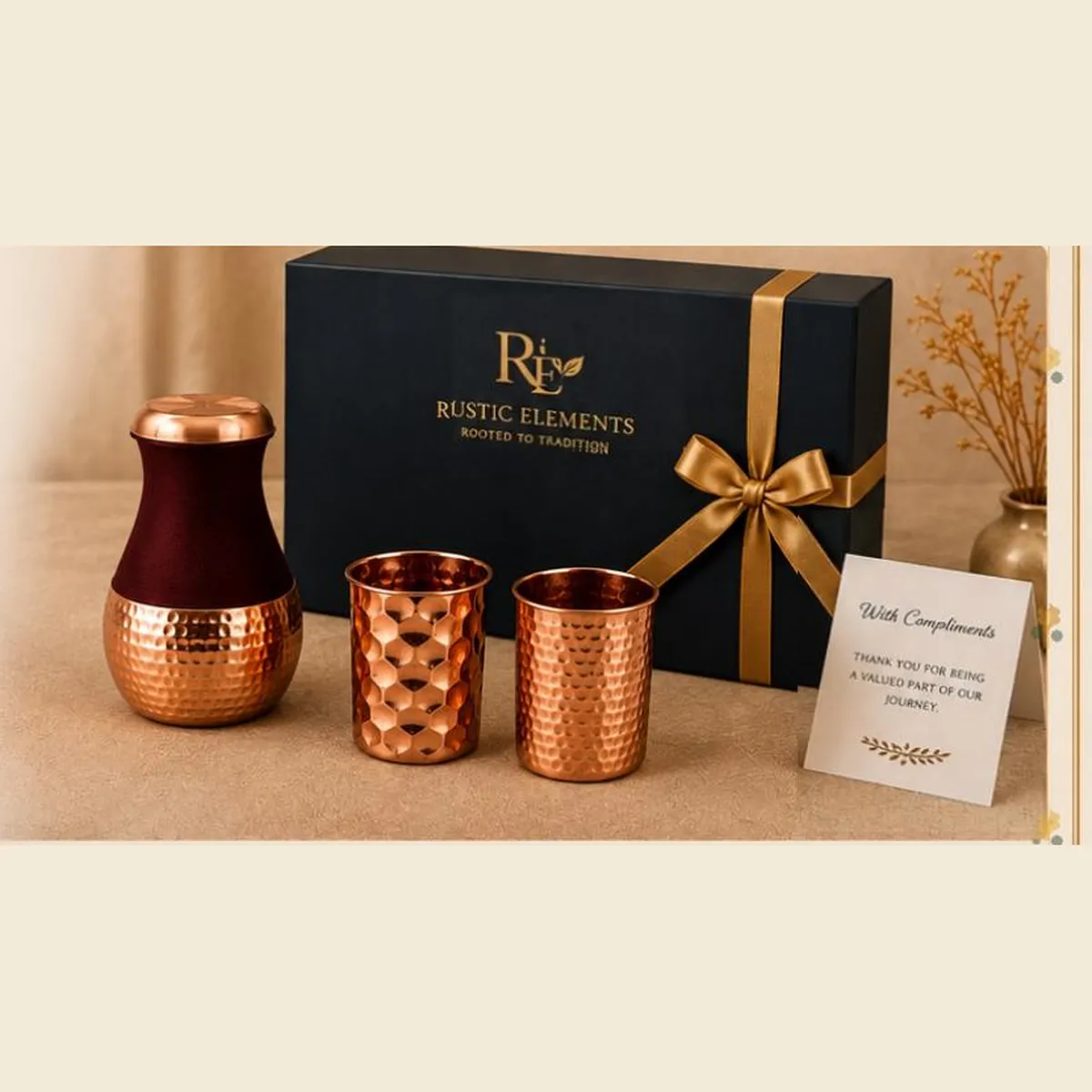 Pure Copper Jar – Rajwadi Jar · Single or with 2 Glasses — view 6
